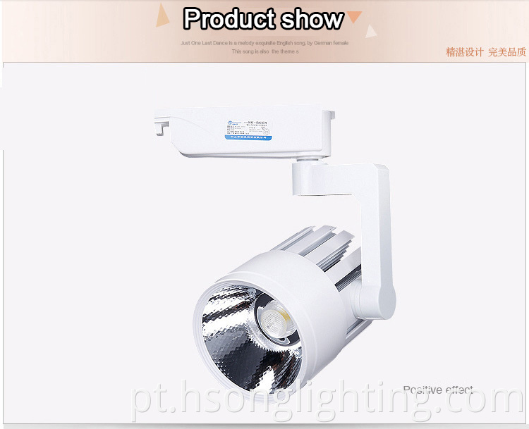 Design de moda 20W 30W Cob Aluminium Rail Rail LED Teto Spotflows Spot Light LED Track Light Light Box para comercial